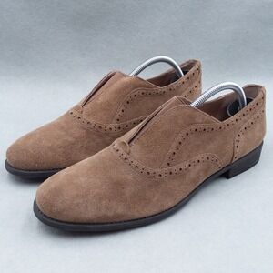 Franco Sarto L-Jenson Suede Leather Slip‎ On Loafers Brogue Womens Shoes